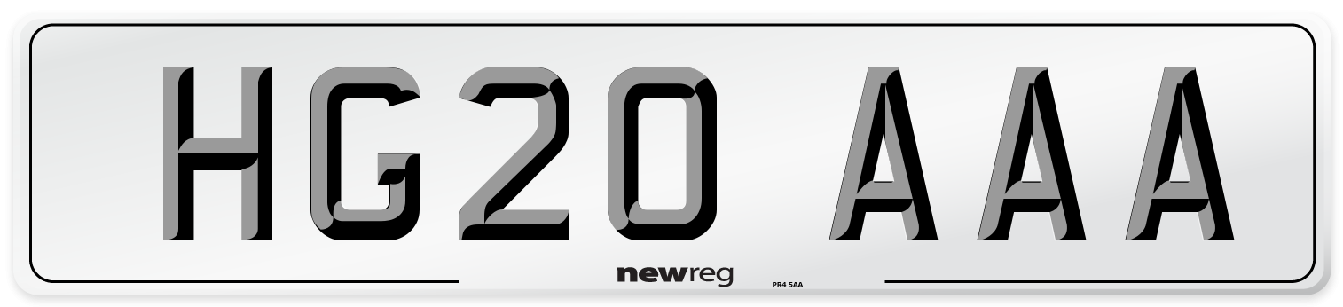 HG20 AAA Number Plate from New Reg